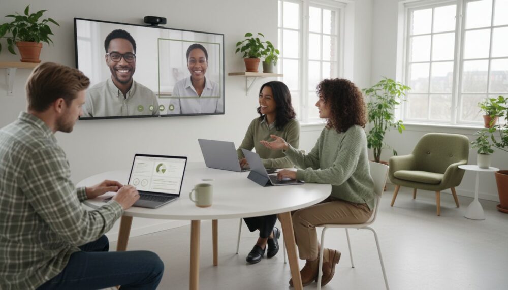 e-learning teamwork modern office