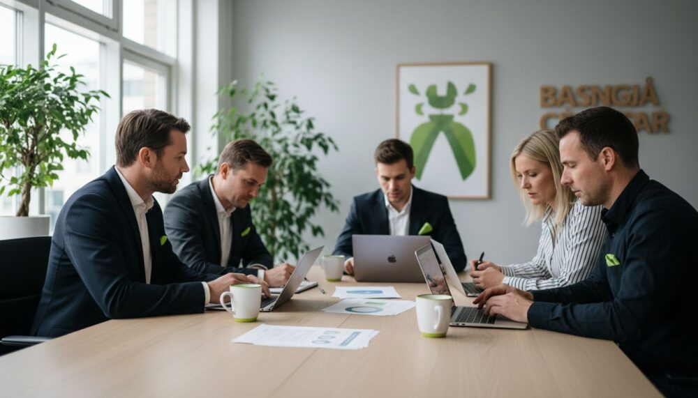 modernt svenskt kontor arbetsmiljö