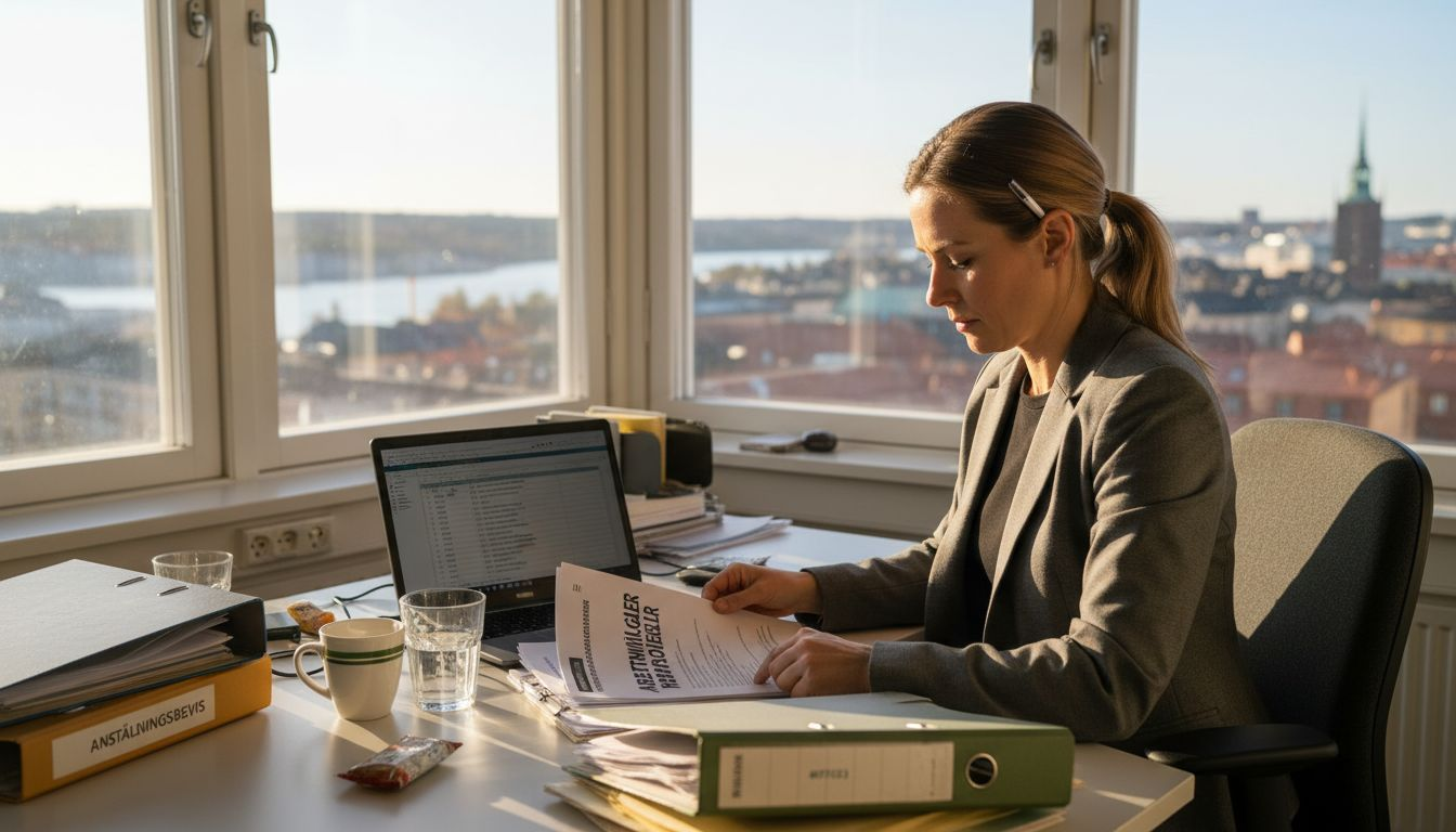 HR-chefen går igenom företagets rutiner för arbetsmiljösäkerhet