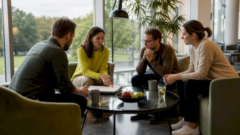 Medarbetare pratar om hur alkohol hanteras på jobbet och vilka normer som råder kring det.