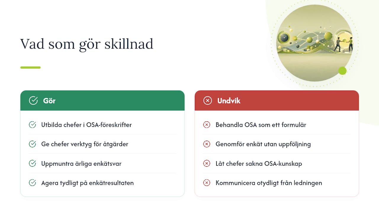 Varför utbildning och delaktighet gör skillnad i OSA-arbetet — overview diagram