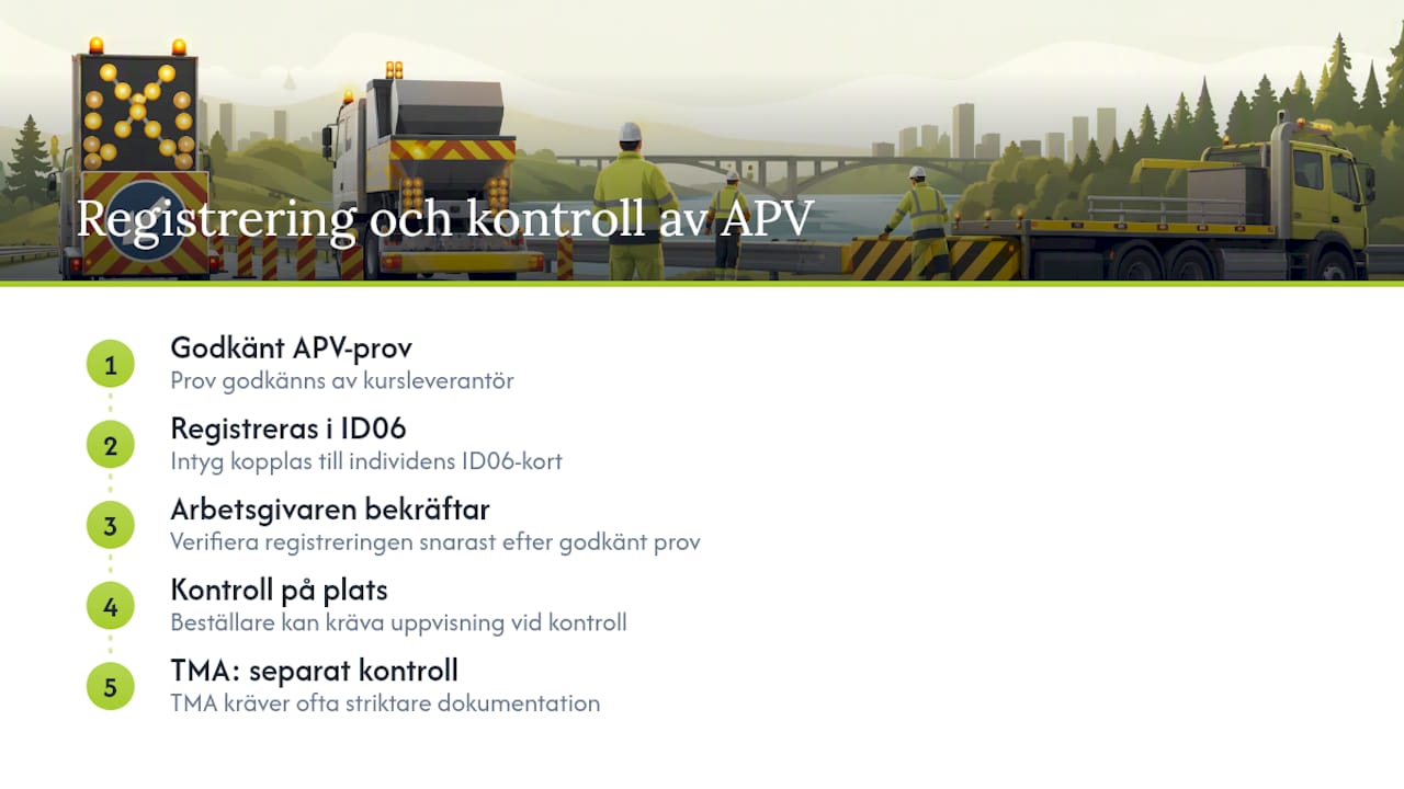 Registrering och kontroll av APV-testet i ID06