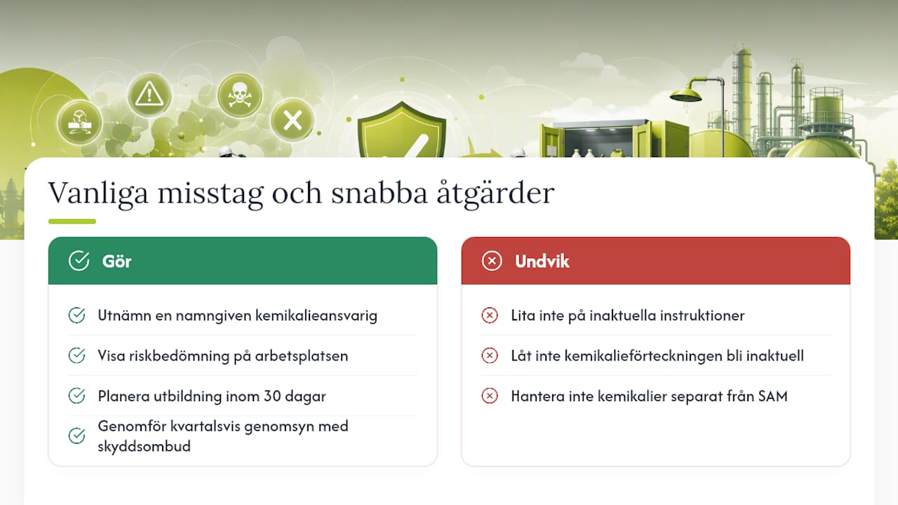 Vanliga misstag och snabba förbättringar som faktiskt gör skillnad — overview diagram