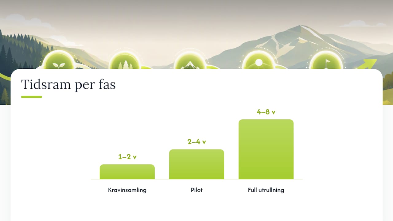 Hur ser en typisk implementeringsplan ut? — overview diagram