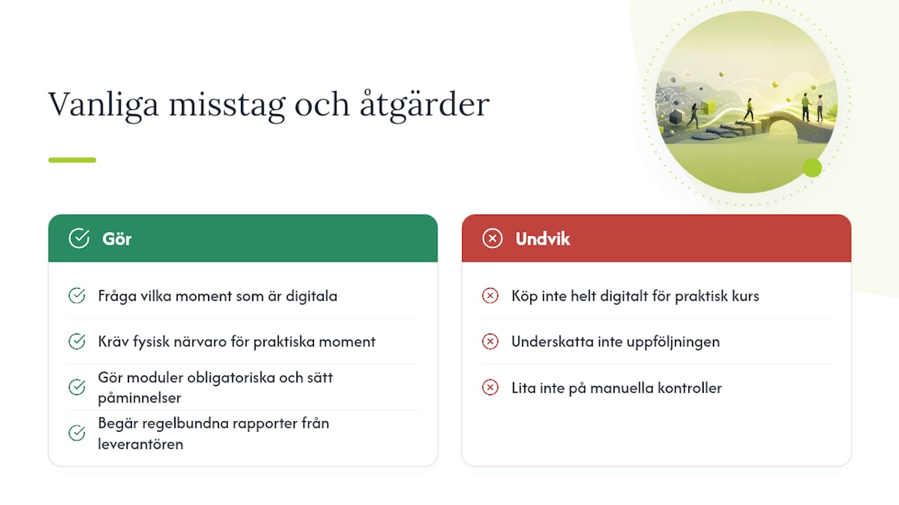 Vanliga misstag vid inköp av distansutbildning — overview diagram