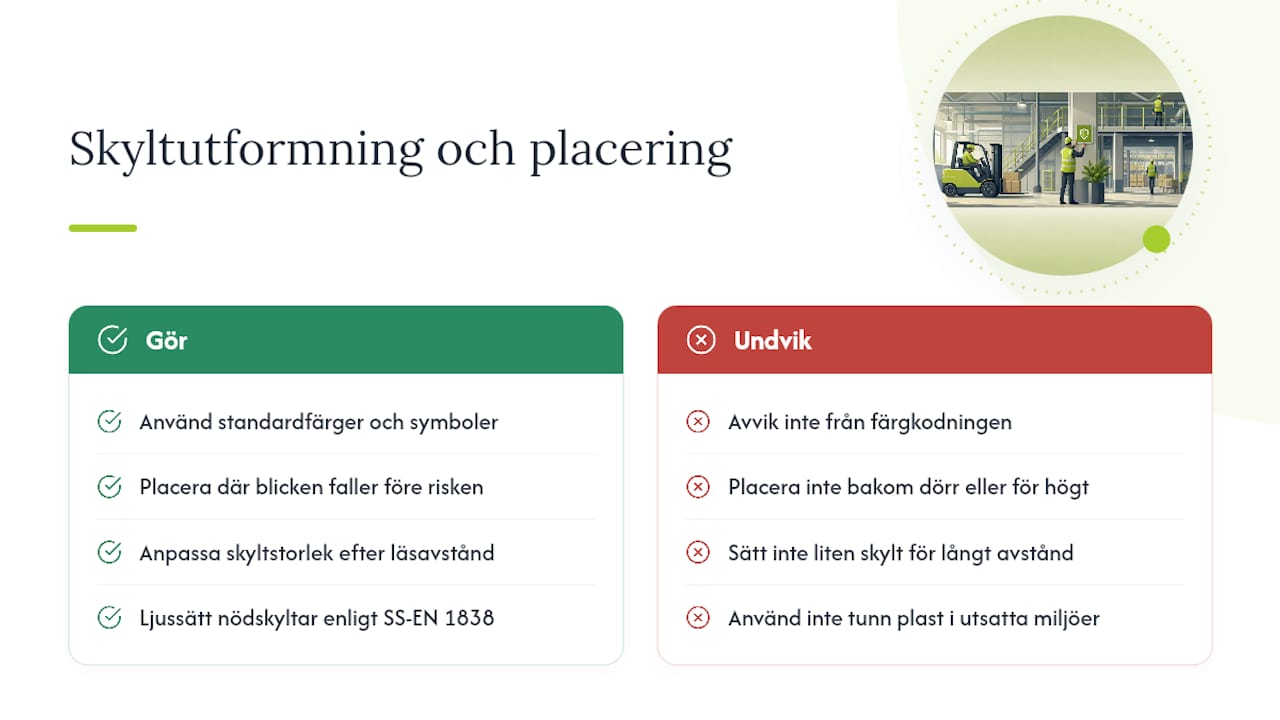 Hur ska AFS skyltar utformas och placeras för att godkännas? — overview diagram