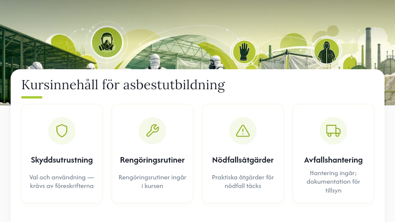 Kom igång med asbestutbildning för arbetsledare och utförare — overview diagram