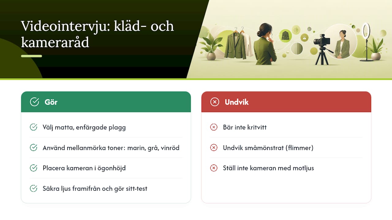 Tips om klädsel och kamerainställningar vid videointervju