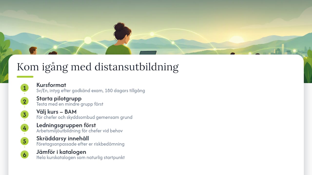 Så kan Distans-utbildning hjälpa er att komma igång — overview diagram