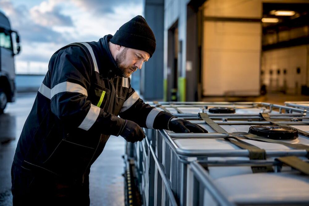 Förare undersöker farligt gods