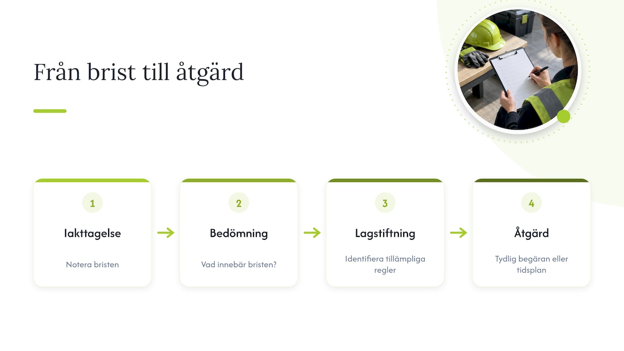 Från iakttagen brist till planerad åtgärd