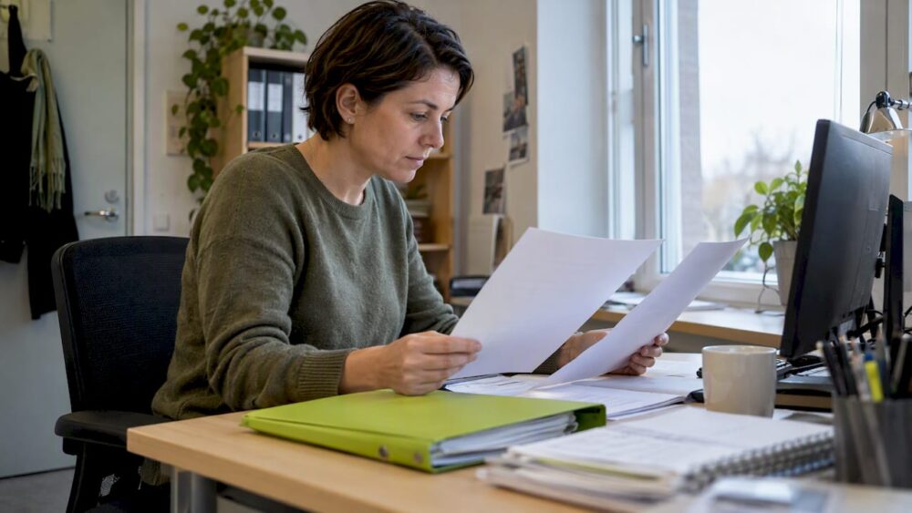 HR-specialist jämför olika material för personlighetstester